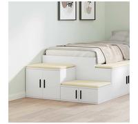 Storage Cabinet White Engineered Wood 2 Shelves 108x41x40cm Modern Minimalist UK