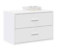Storage Cabinet White Engineered Wood 60x31x40 cm 2-Drawer Stackable Unit Slim
