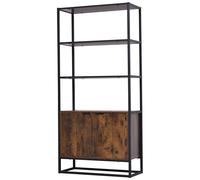 Storage Cabinet with 3 Open Shelves Cupboard Freestanding Tall Organizer Multifunctional Rack for Livingroom Bedroom Kitchen Rustic Brown