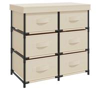 vidaXL Storage Cabinet With 6 Drawers 55x29x55 cm Cream Steel, Cream