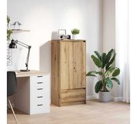Storage Cabinet with Drawer Engineered Wood 55.5x34x119.5cm Cupboard Unit