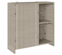 vidaXL Storage Cabinet with Door Light Grey 100 x 36 x 102 cm Rattan, Living Room Storage, Modern Rattan Cabinet, Functional Multi-Use Furniture,