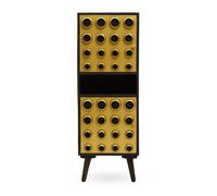 Storage Cabinets, Black Mango Wood with Warm Metallic Finish, Two Door Storage & Modern Shelving Space Premier Housewares Gold One Size