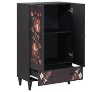 Storage Cabinets Multicoloured Solid Wood Mango 60 x 33.5 x 100 cm with Drawers and Doors, Modern Living Room Lowboard for Storage and Cable Management