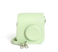 Storage Camera Bag Retro Camera Bag for Instax Mini SE with Shoulder Strap PU Leather Cover Protective Camera Case (Green)