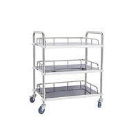 Storage Cart for Small Spaces Layers Stainless Steel Lab Utility with 360° Silent Wheels and Drawer for Clinic Kitchen Salon Easy Assembly(66 * 44 * 86cm None Standard)