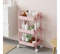 Storage Cart, Metal 3-Tier Rolling Utility Cart with Handle, Storage Trolley Cart on Wheels, Easy Assembly for Kitchen, Bathroom, Office, Bedroom, Veg Rack and Multi-Purpose Organizer