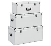 Storage Cases 3 Piece Heavy Duty Lockable Silver Aluminium Organiser vidaXL
