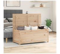 Storage Chest 110x50x45.5cm Natural Solid Pinewood Hydraulic Gas Lift RusticBox