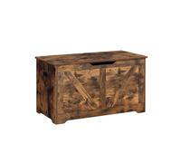 VASAGLE Storage Chest, Storage Bench, Blanket Box with 2 Safety Hinges, Shoe Storage Bench, Farmhouse Style, 40 x 80 x 46 cm, for Hallway, Bedroom, Living Room, Rustic Brown LSB062T01