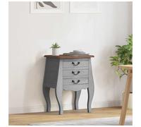 Storage Chest 48x35x64cm Solid Mahogany Brown White Modern Bedroom Chest Large.