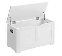 Storage Chest, Storage Bench, Blanket Box with 2 Safety Hinges, Matte White / 40 x 80 x 46 cm