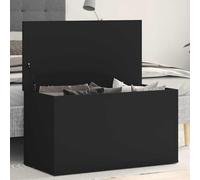 Storage Chest Black Engineered Wood 84x42x46 cm Modern Rectangular Organizer XL