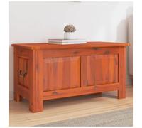 Storage Chest Brown Solid Acacia Wood 90x45x47cm Gaslift Lid Coffee Bench Seat.