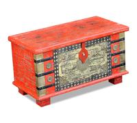 Storage Chest Coffee Table Lockable Home Red/Blue Mango Wood 80x40x45 cm vidaXL