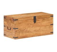 Storage Chest Dark Brown Solid Acacia Wood 90x40x40cm Lockable Unique Hall Bench