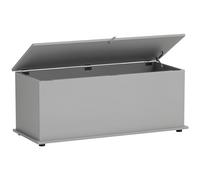 Storage Chest Grey Particleboard 100x40x40cm 113L Lid Bench Trunk Stool Modern