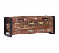 Storage Chest Multicolour Solid Reclaim Wood 80x30x30cm Industrial Trunk Vintage