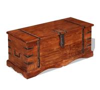 Storage Chest Solid Acacia Wood Brown 90x40x40cm Lockable With Handles Multiuse