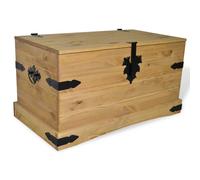 Storage Chest Solid ed Pinewood Brown 91x49.5x47 cm Corona LockableXL