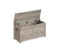 VASAGLE Shoe Bench, Bench with Storage Space, Seat Chest with 2 Safety Hinges, Storage Cabinet, Country House Style, 40 x 100 x 46 cm, for Hallway, Bedroom, Living Room, Mottled Greige LSB061K02