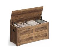 Storage Chest, Storage Bench, Blanket Box with 2 Safety Hinges, Honey Brown / 40 x 100 x 46 cm