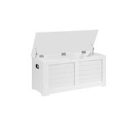 Storage Chest, Storage Bench, Blanket Box with 2 Safety Hinges, Matte White / 40 x 100 x 46 cm