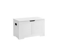Storage Chest, Storage Bench, Blanket Box with 2 Safety Hinges, Matte White / 40 x 80 x 46 cm