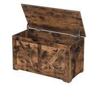 Storage Chest, Storage Trunk with 2 Safety Hinges, Storage Bench, Rustic Brown / 40 x 80 x 46 cm