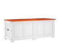 Storage Chest with Lid Home Organiser Brown and White Solid Wood Acacia vidaXL