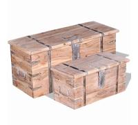 Storage Chest Wooden Trunk Coffee Side Table Storage Box Solid Wood vidaXL