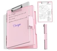 Storage Clipboard, Clipboard with Storage 13.3x9.4 Inch Writable Plastic Nursing with Compartment & Pen Holder Portable Heavy Duty Clip Board School Office Supplies for Doctor