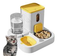 Storage Container Dog Food Bowl Pet Dispenser, Portable Cat Treat Automatic Feeder Large Capacity(Yellow)