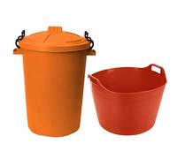 Storage Container Set with Clip-Lock Lid 50L and Carry Tub 75L | Perfect for Indoor & Outdoor Use | Heavy-Duty Plastic for Garden, Garage & Home |