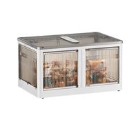 Storage Container with Wheels,Clear Folding Stackable Container | Folding Organizer Storage with Wheels | for Kitchen Living Room Bedroom Closet Office Apartment Car Tool Toy Book Snack