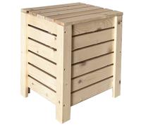 Core Products Natural Pre Sanded Pine Narrow Slatted Storage Box With Lid