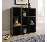 Storage Cube 9 Shelf Bookcase Wooden Display Unit Organiser Home Home Source Black One Size