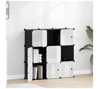 Storage Cube Organiser 15-Cube Black & Transparent PP Steel 155x32x153.5cm Easy