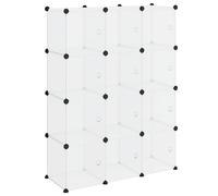 VidaXL Storage Cube Organiser With 12 Cubes And Doors Transparent, Clear