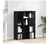 Storage Cube Organizer 15-Cube Black PP Panels Steel Frame Slim+ 155x32x153.5cm