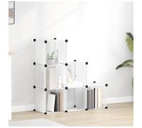 Storage Cube Organizer 15-Cube Black PP & Steel 155x32x153.5cm Modular Unit Rack