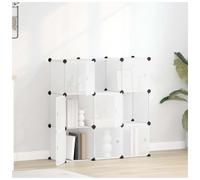 (transparent and white, 94.5 x 31.5 x 94 cm) vidaXL Storage Cube Organiser PP Shoe Rack Room Divider Multi Colours/Sizes