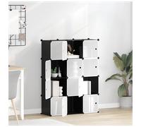 Storage Cube Organizer 155x32x153.5cm Black PP & Steel 15-Cube Modular Portable