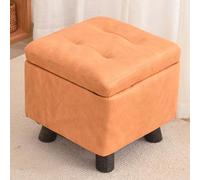 Storage Cube Stool - Upholstered Pouf for Makeup Table, Rectangular Footrest, Soft Cushion Seat, Multi-Functional Storage Bench, 30x30x30 cm