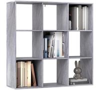 Storage Cube Unit 9-Cube Grey Particle Board 91x29.5x91cm Display Shelf Anti-Tip