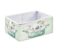 Storage Cubes Bins Foldable Cloth Storage Organizer Baskets for Closet Shelves 11.02x11.02x11.02in Cute White Koala Inside A Pocket