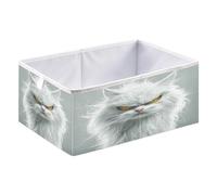 Storage Cubes Bins Foldable Cloth Storage Organizer Baskets Kids Room Organization 11.02x11.02x11.02in Cartoon Funny Turkish Angora Cats Anger