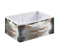 Storage Cubes Bins Foldable Organizer Basket for Closet Shelves 15.75x10.63x6.96in Cartoon Funny Turkish Angora Cats Anger