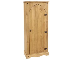 Storage Cupboard Solid Pine 1Door Wooden Mexican Vestry Cabinet Shelving