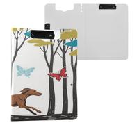 Storage Dog Briefcase Storage Running Safari With Butterflies A4 Clipboard Clipfolio Double Metal Clips Pen Holder School Clip Hardcover Board